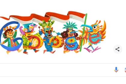 Google Ikut Rayakan HUT RI ke-79 dengan Parade di Google Doodle